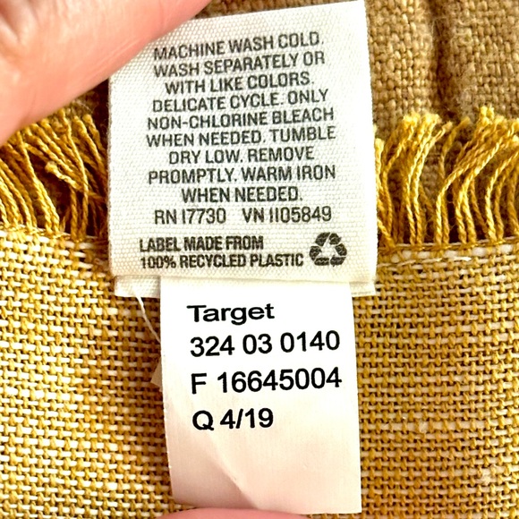 Hearth & Hand Golden Yellow Fringed Linen Blend Napkins - Set of 8 - Picture 5 of 5